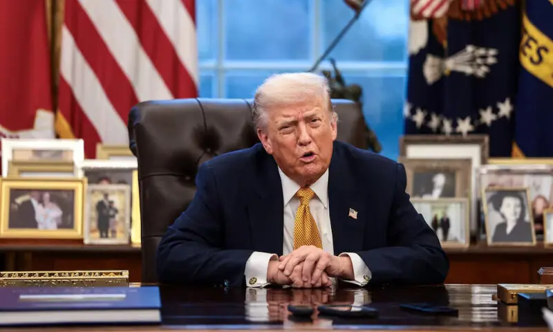 US President Donald Trump is interviewed in the Oval Office on Wednesday. &mdash; REUTERS