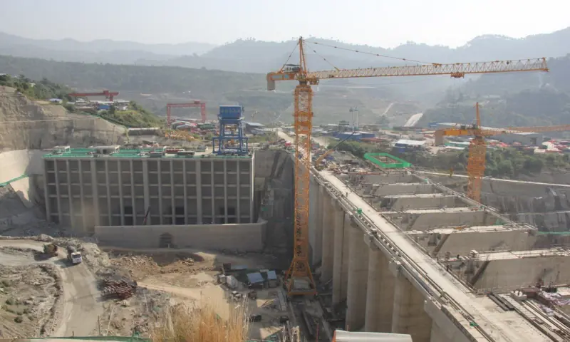 This file photo shows the Karot Hydropower Project being built on River Jhelum. — Photo courtesy Asim Bajwa Twitter/File This file photo shows the Karot Hydropower Project being built on River Jhelum. — Photo courtesy Asim Bajwa Twitter/File
