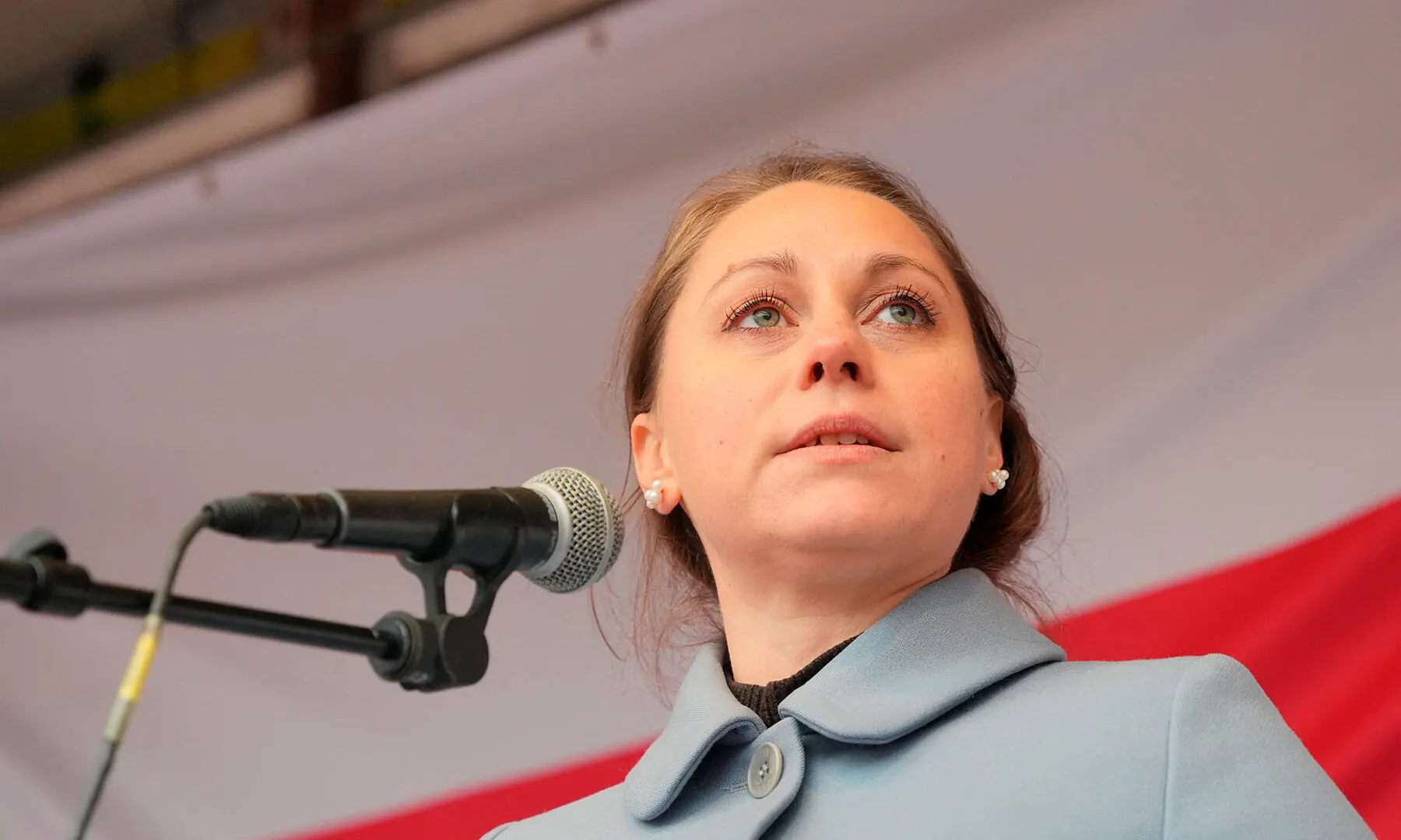 Copenhagen Mayor Sisse Marie Welling speaks during the ‘Hands Off Greenland’ protest, held under the slogans ‘Hands Off Greenland’ and ‘Greenland for Greenlanders’, in Copenhagen, Denmark on January 17. — Reuters