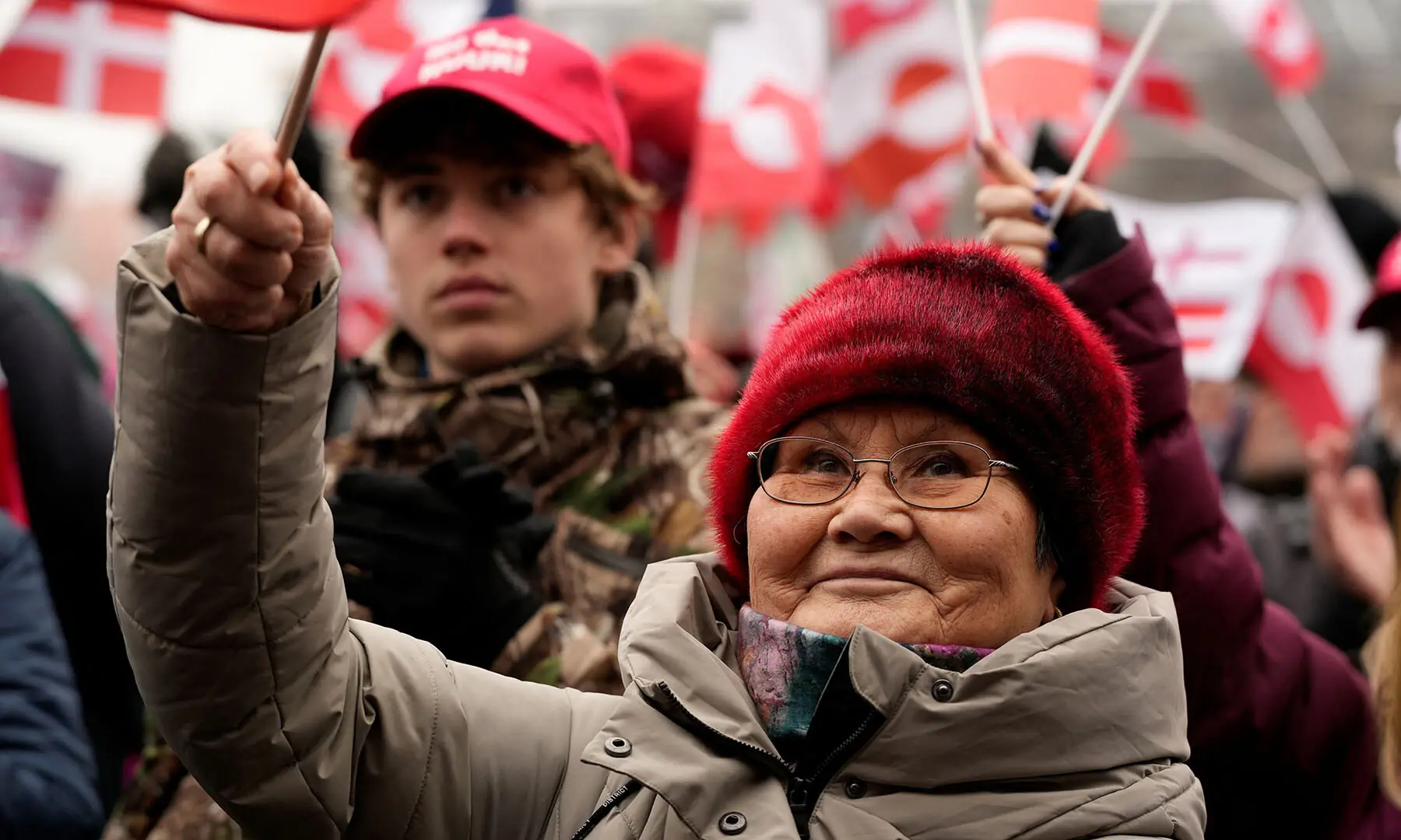 People take part in the ‘Hands Off Greenland’ protest, held under the slogans ‘Hands Off Greenland’ and ‘Greenland for Greenlanders’ in Copenhagen, Denmark on January 17. — Reuters