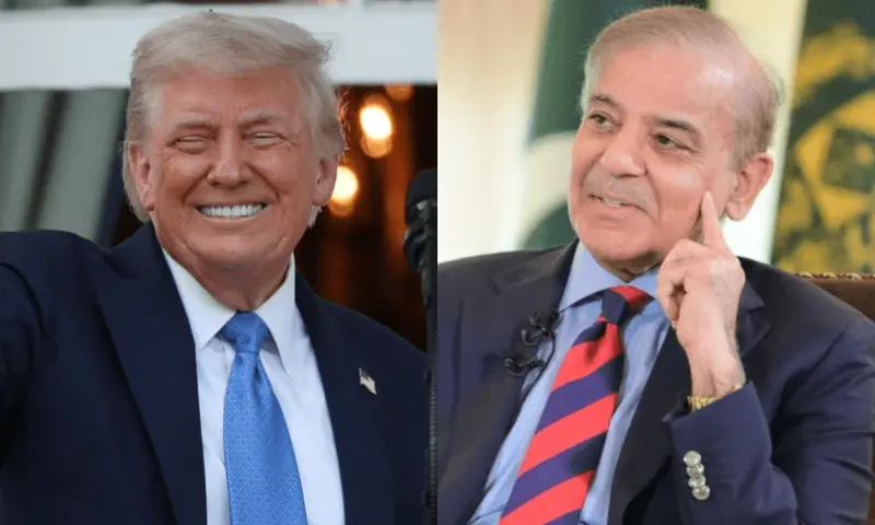 This photo combo shows US President Donald Trump (L) and Prime Minister Shehbaz Sharif (R). &mdash; Reuters/ X/@ShehbazDigital/File