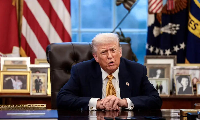 US President Donald Trump is interviewed by Reuters White House correspondent Steve Holland (not pictured) during an exclusive interview in the Oval Office in the White House in Washington, DC, US on January 14, 2026. &mdash; Reuters/File