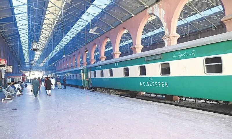 The Lahore Railway Station is almost deserted as the Karachi-bound Khyber Mail waits for clearance to continue its journey. &mdash; M. Arif / White Star/File