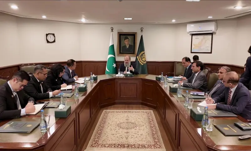 Commerce Minister Jam Kamal Khan meets with the Ambassador of Indonesia to Pakistan Chandra Warsenato Sukotjo to discuss strengthening bilateral trade, in Islamabad on January 20. &mdash; PID
