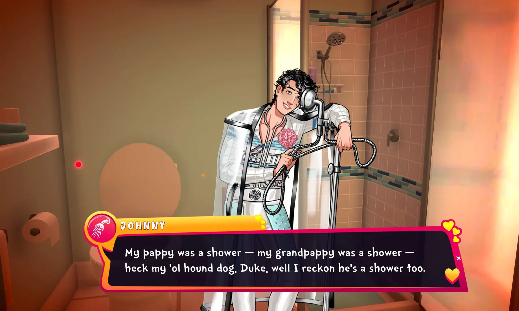 Talking to Johnny Splash. &ndash; screengrab by author