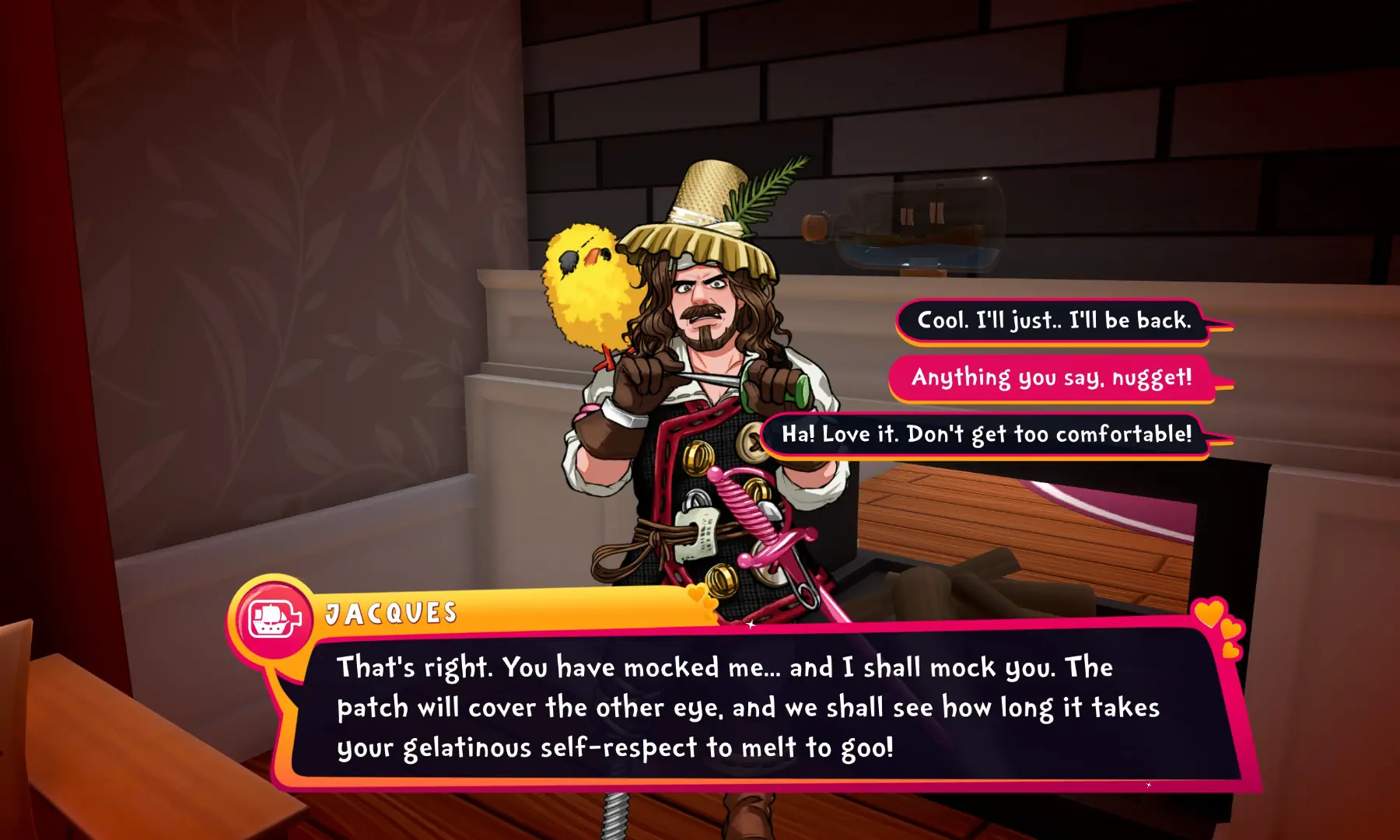 Jacques Pierrot (yeah) threatens you. &ndash; screengrab by author