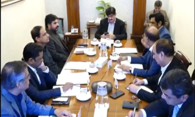 Sindh Chief Minister Murad Ali Shah chairs a meeting at the CM House in Karachi on January 23, 2026. &mdash;sindhinfodepart/X