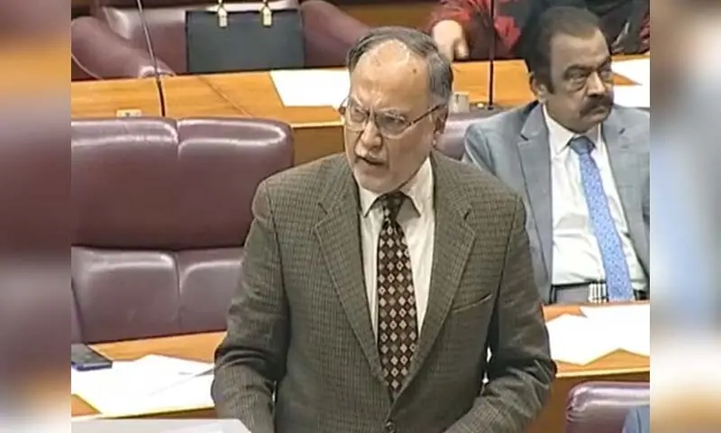 Planning Minister Ahsan Iqbal speaks during a joint parliament session on January 23. &mdash; Screengrab via National Assembly of Pakistan/ YouTube