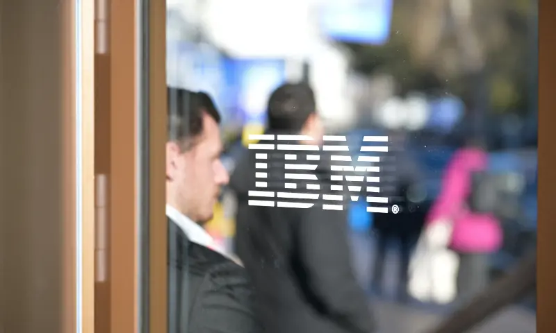 The IBM logo is displayed during the 56th annual World Economic Forum (WEF) meeting, in Davos, Switzerland on January 20, 2026. &mdash; Reuters