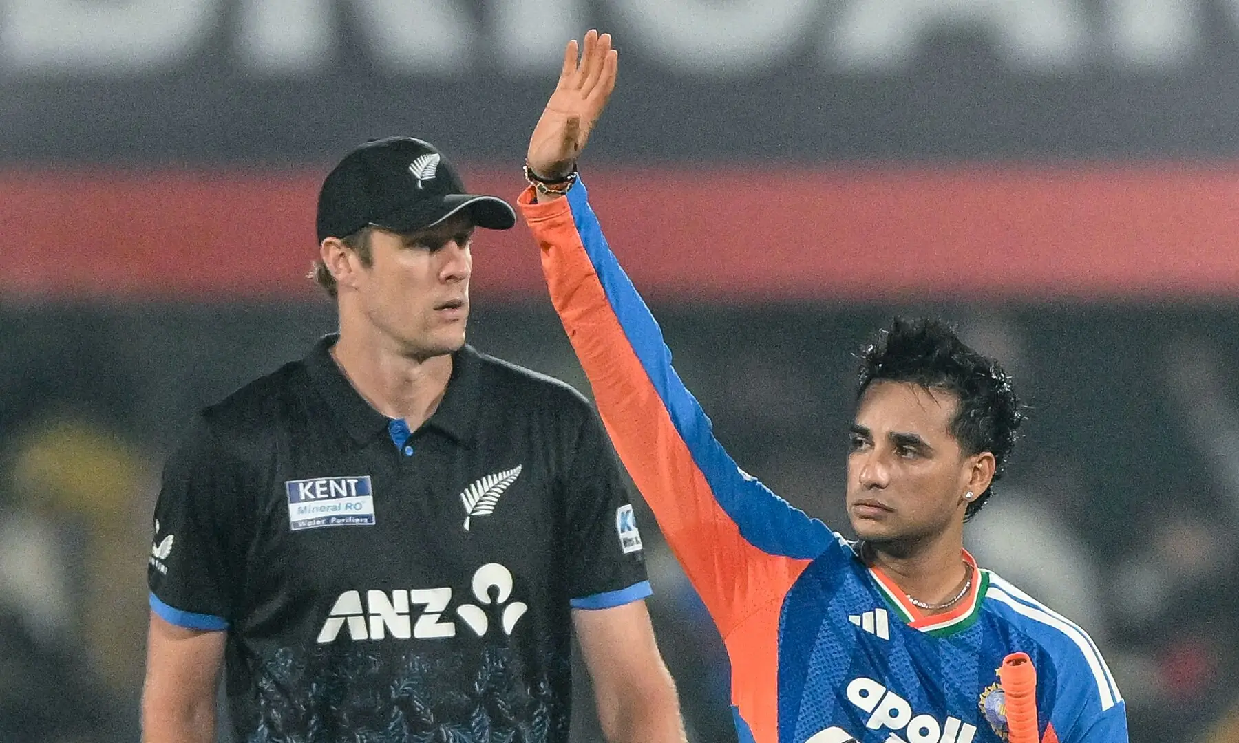 India&rsquo;s Abhishek Sharma (R) celebrates his team&rsquo;s win at the end of the third T20 international cricket match between India and New Zealand at the Barsapara Cricket Stadium in Guwahati on January 25, 2026. &mdash; AFP