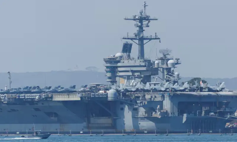 The USS Abraham Lincoln (CVN-72), a Nimitz-class nuclear-powered aircraft carrier, at Naval Air Station North Island in San Diego, California, US August 11, 2025. &mdash; Reuters