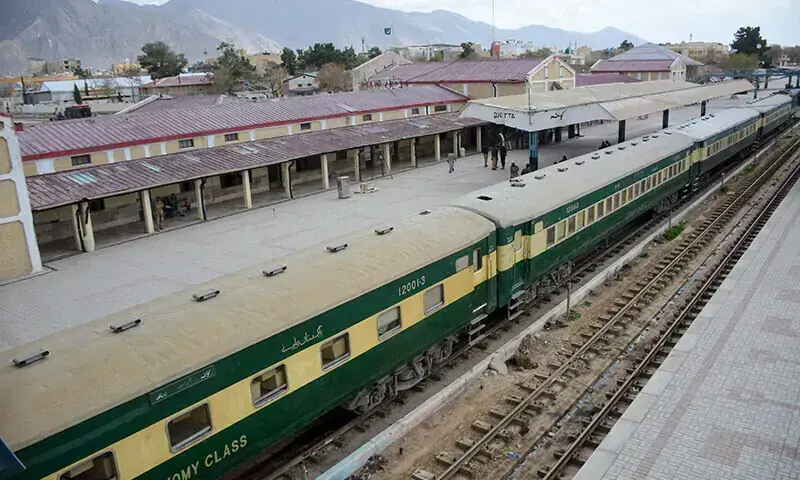 In this file photo, a train stands at a railway station in Quetta  &mdash; AFP/File