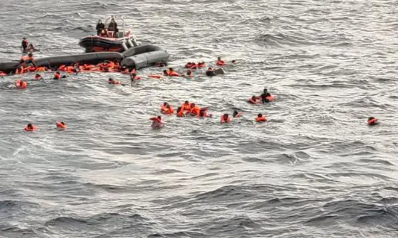 This file photo shows rescue efforts after two boats sank off Tunisia as they tried to cross the Mediterranean to the Italian island of Lampedusa on March 9, 2021. &mdash; Reuters/File