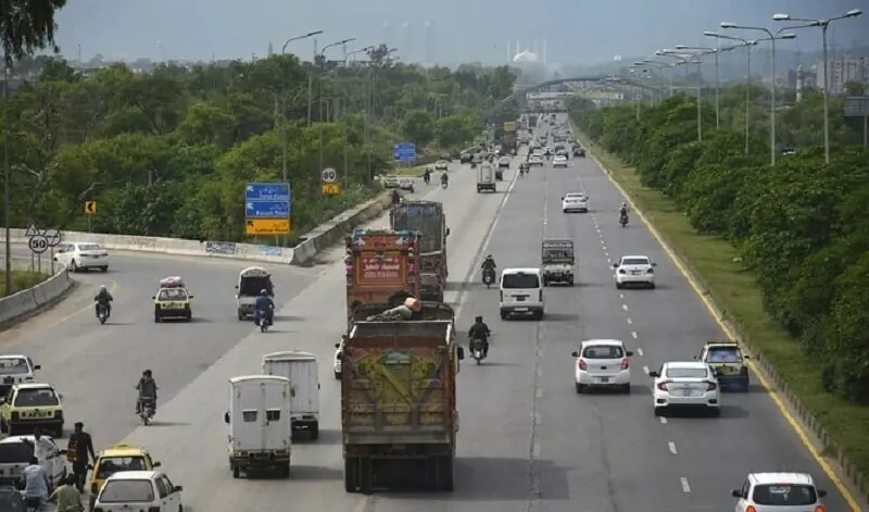 The file photo captured on May 12, 2020 shows a general view of Islamabad Highway. &mdash; AFP/File