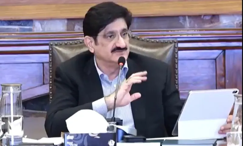 Sindh Chief Minister Murad Ali Shah presides over the Sindh cabinet meeting on January 27. &mdash; Screengrab from video via X/@sindhinfodepart