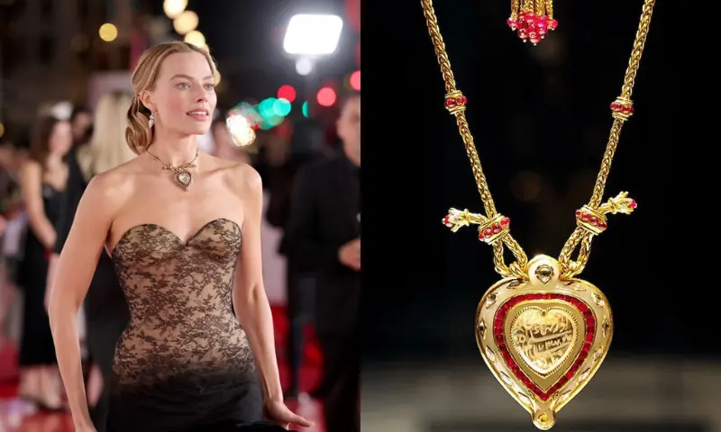 Where did the Taj Mahal Diamond necklace Margot Robbie wore to the Wuthering Heights premiere come from?