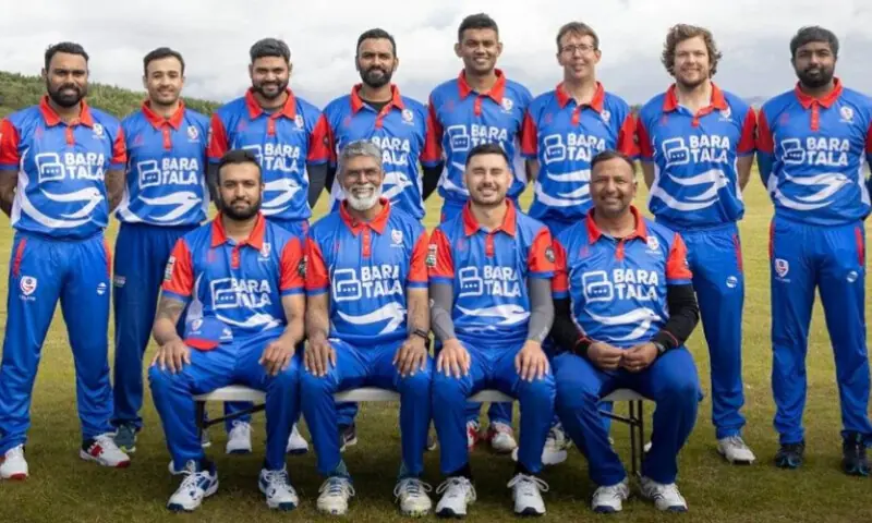Iceland cricket team with support staff. &mdash; Photo courtesy X/@icelandcricket