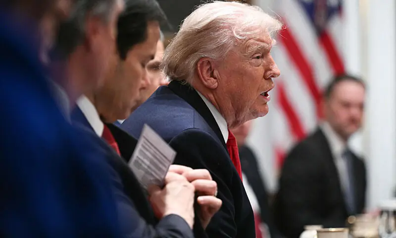 US President Donald Trump speaks during a cabinet meeting in the Cabinet Room of the White House in Washington, DC, the US on January 29. &mdash; AFP