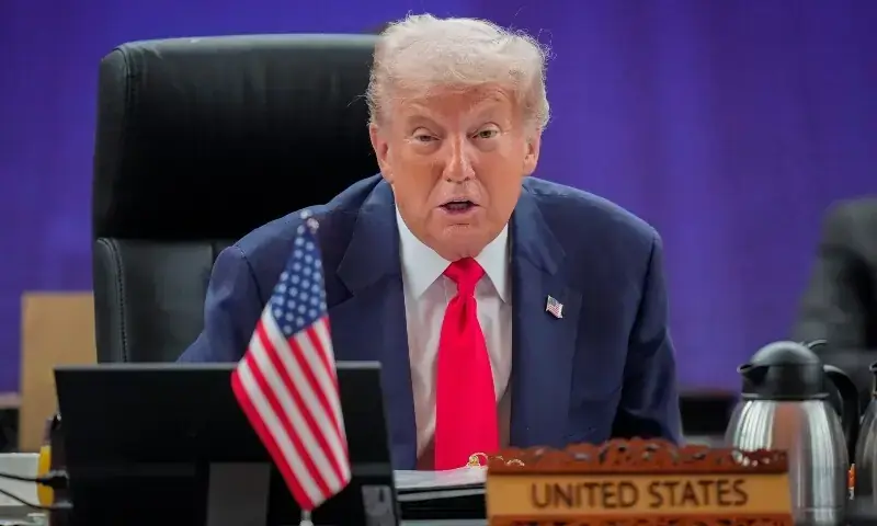 US President Donald Trump speaks during the ASEAN-US Summit in Kuala Lumpur, Malaysia on October 26, 2025. &mdash; Reuters/File