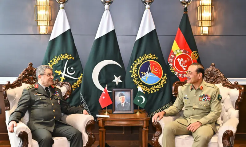 Chief of Defence Forces Field Marshal Asim Munir, during a meeting with Turkish General Staff chief General Selcuk Bayraktaroglu, Jan 30, 2026. &mdash; Photo courtesy ISPR