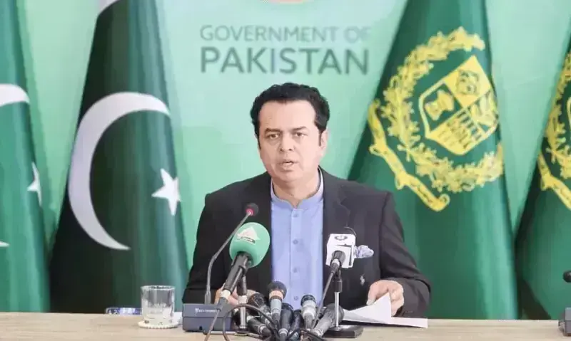 Minister of State for Interior Tallal Chaudhry addresses a press conference in Islamabad. &mdash; PID/File