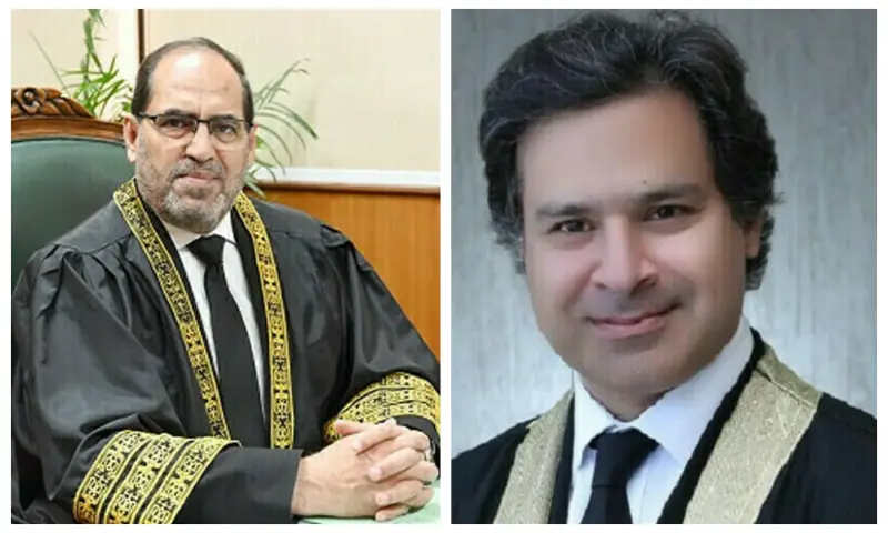 A combination photo of Justice Naeem Akhtar Afghan and Justice Miangul Hassan Aurangzeb. — SC website/IHC website/File A combination photo of Justice Naeem Akhtar Afghan and Justice Miangul Hassan Aurangzeb. — SC website/IHC website/File