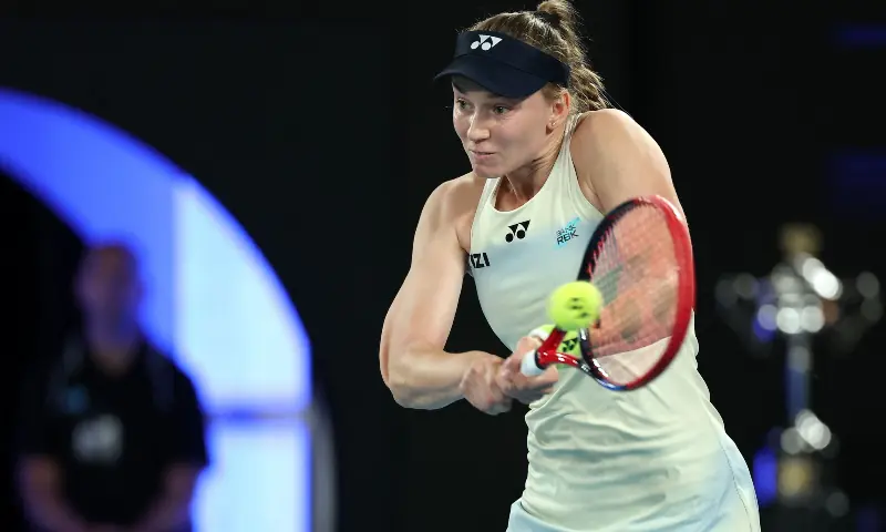 Kazakhstan’s Elena Rybakina hits a return to Belarus’s Aryna Sabalenka during their women’s singles final match on day 14 of the Australian Open tennis tournament in Melbourne on Jan 31, 2026. — AFP Kazakhstan’s Elena Rybakina hits a return to Belarus’s Aryna Sabalenka during their women’s singles final match on day 14 of the Australian Open tennis tournament in Melbourne on Jan 31, 2026. — AFP