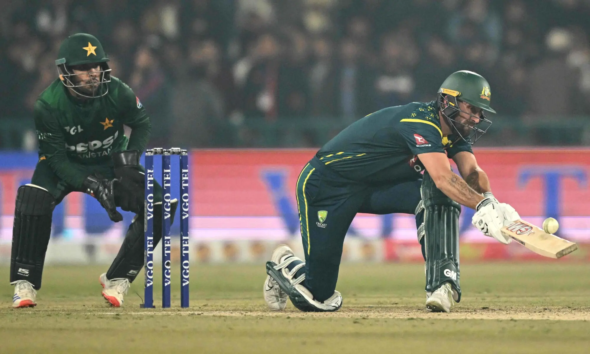 Australia&rsquo;s Matthew Short plays a shot during the second Twenty20 international cricket match between Pakistan and Australia at the Gaddafi Cricket Stadiu in Lahore on January 31, 2026. &mdash; AFP