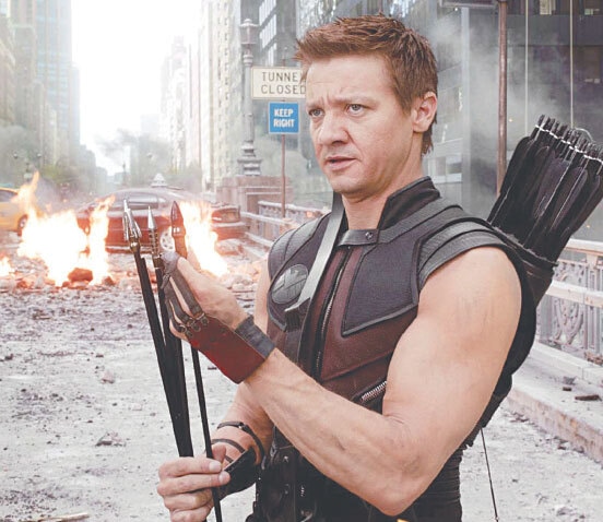 Jeremy Renner as Hawkeye in The Avengers