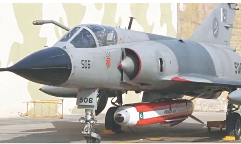 A PAF fighter jet equipped with a Taimoor air-launched cruise missile.&mdash;X/@DGPR_PAF