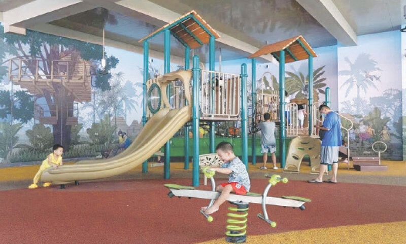 THE indoor playground at a mall features murals of village scenes.&mdash;Courtesy The Straits Times