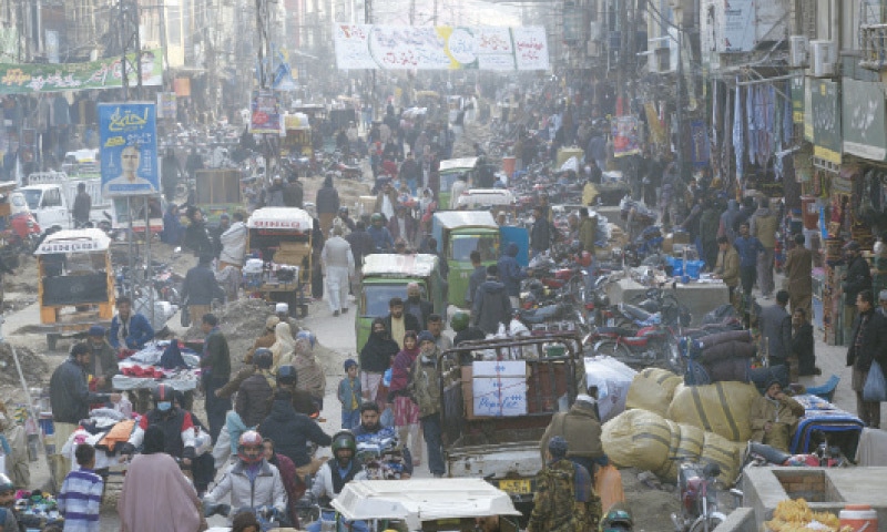 Work on Raja Bazaar pedestrian street from Fawara Chowk to Hamilton Road remains incomplete despite passage of a year. — White Star Work on Raja Bazaar pedestrian street from Fawara Chowk to Hamilton Road remains incomplete despite passage of a year. — White Star