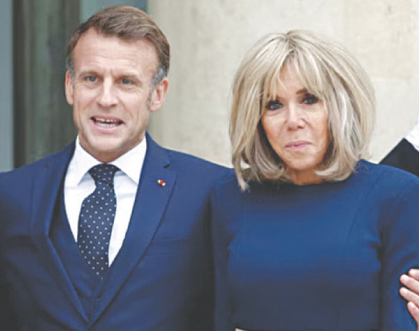 French President Emmanuel Macron and his wife Brigitte Macron at the Elysee Palace.—Reuters/File