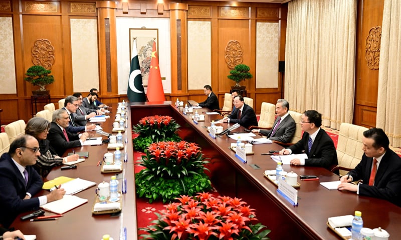 Ishaq Dar and Wang Yi co-chair the Pakistan-China Foreign Mini&shy;sters&rsquo; Strategic Dialogue..&mdash;X/ @ForeignOfficePk