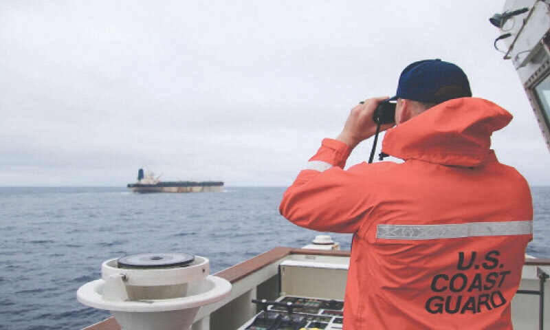 This undated handout photo released by the US European Command’s X account on Wednesday shows what US European Command says is the seizure of the M/V Bella 1 oil tanker in the northern Atlantic Ocean.—AFP This undated handout photo released by the US European Command’s X account on Wednesday shows what US European Command says is the seizure of the M/V Bella 1 oil tanker in the northern Atlantic Ocean.—AFP