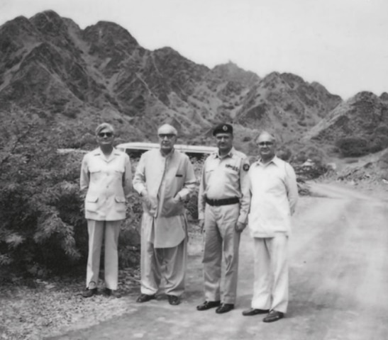 (Left to right) Professor Ishfaq Ahmad, Ghulam Ishaq Khan, Gen K.M. Arif and Munir Ahmad Khan at the cold test site | Beyond the Bomb