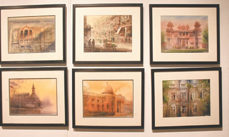 Some of the artworks displayed at the exhibition.&mdash;Dawn