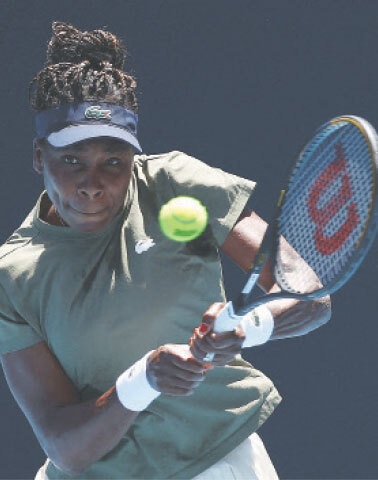 MELBOURNE: Venus Williams of the US attends a practice session ahead of the Australian Open on Saturday.&mdash;AFP