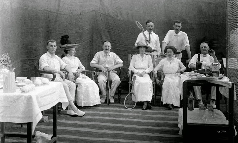 A group of Britishers pose for an undated photograph during a tennis party in Calcutta | Royal Commission on the Ancient and Historical Monuments of Scotland