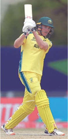 WINDHOEK: Australian opener Will Malajczuk plays a shot during the U-19 World Cup match against Japan at the High Performance Oval on Tuesday.&mdash;Courtesy ICC