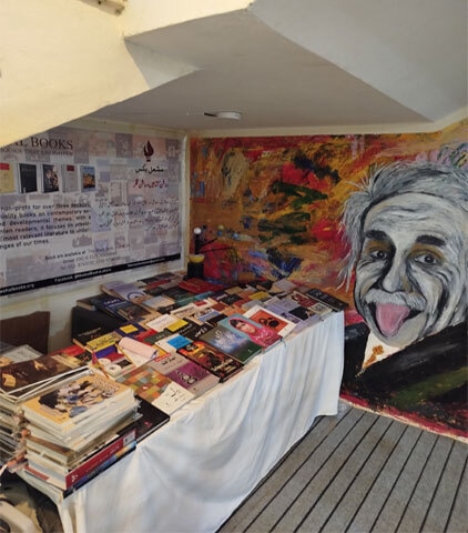 A vibrant corner at the community space The Black Hole
