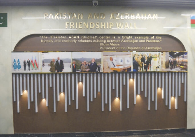 Friendship wall displays photographs that highlight the close bond that exists between Azerbaijan and Pakistan.
