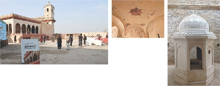 View of the restored Loh Temple at Lahore Fort