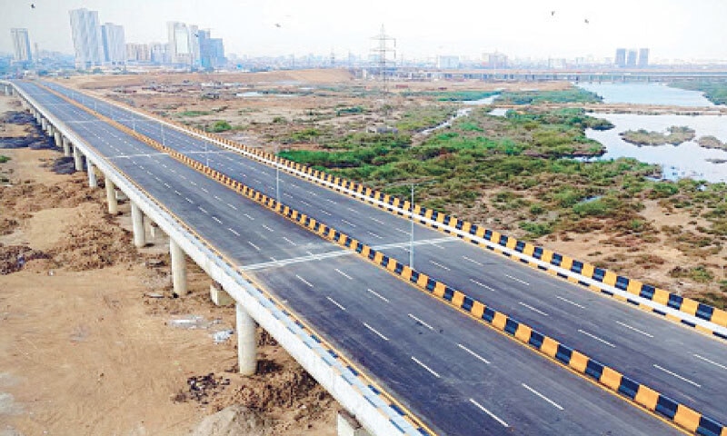 A view of the newly constructed Korangi causeway bridge.—PPI A view of the newly constructed Korangi causeway bridge.—PPI