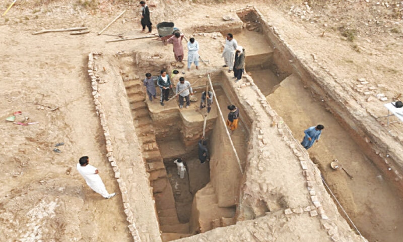 A Picture of the rampart discovered during excavation.&shy;&mdash;Dawn