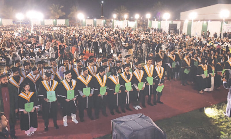 Graduates wait for their turn to collect their degrees at the convocation.—Dawn Graduates wait for their turn to collect their degrees at the convocation.—Dawn