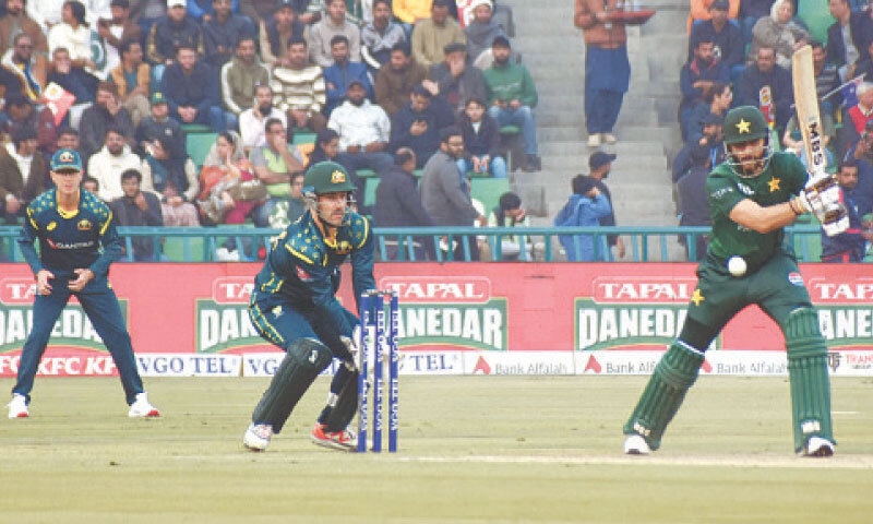 Pakistan captain Salman Ali Agha plays a shot during his whirlwind 76-run knock on Saturday.&mdash;Online