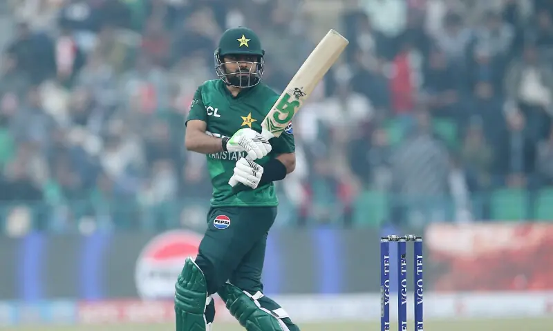 Former Pakistan captain Babar Azam while playing a shot during the third T20I match against Australia in Gaddafi Stadium, Lahore, on Feb 1, 2026. — Photo courtesy X/@TheRealPCB Former Pakistan captain Babar Azam while playing a shot during the third T20I match against Australia in Gaddafi Stadium, Lahore, on Feb 1, 2026. — Photo courtesy X/@TheRealPCB