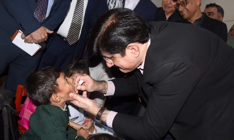 Sindh Chief Minister Murad Ali Shah launches a province-wide anti-polio campaign by administering polio drops to children under five at the Government Girls and Boys Primary, Secondary and Higher Secondary School, in Karachi’s Chanesar Goth on Feb 2, 2026. — X/SindhCMHouse Sindh Chief Minister Murad Ali Shah launches a province-wide anti-polio campaign by administering polio drops to children under five at the Government Girls and Boys Primary, Secondary and Higher Secondary School, in Karachi’s Chanesar Goth on Feb 2, 2026. — X/SindhCMHouse