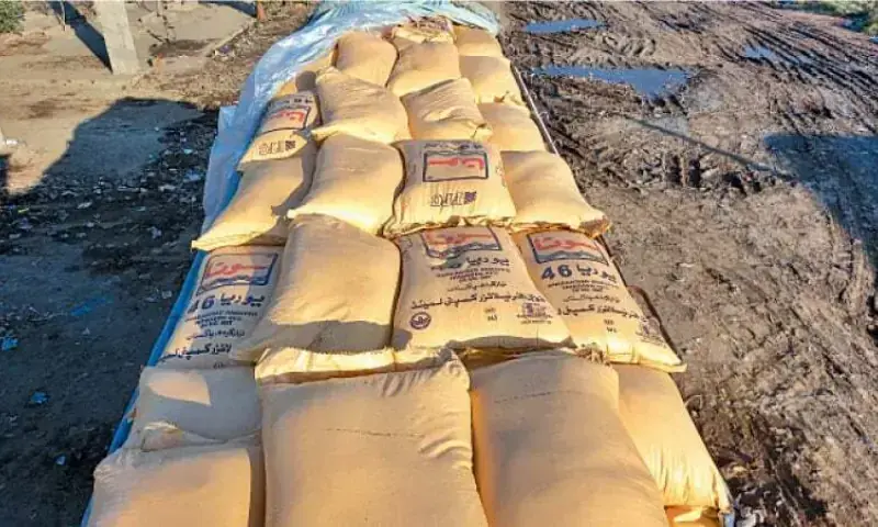 The file photo shows bags of fertiliser. &mdash; Dawn/File